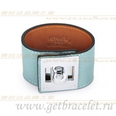 Hermes Kelly Dog Armband Blauw Met Zilver