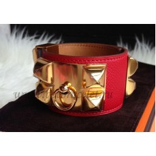 Hermes Collier de Chien Armband Rood Goud
