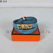 Hermes Rivale Dubbele Wikkelarmband Blauw Goud