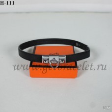Hermes Rivale Dubbele Wikkelarmband Zwart Zilver