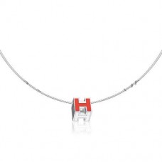 Hermes Cage dH ketting rood in lak met goud