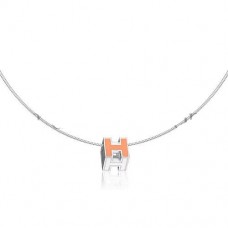 Hermes Cage dH ketting roze in lak met goud