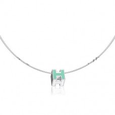 Hermes Cage dH ketting blauw in lak met goud