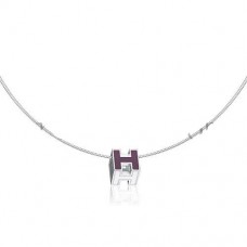 Hermes Cage dH ketting paars in lak met goud