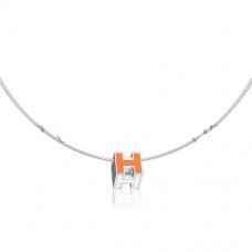 Hermes Cage dH ketting oranje in lak met goud