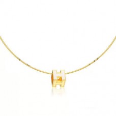 Hermes Cage dH ketting wit in lak geel goud