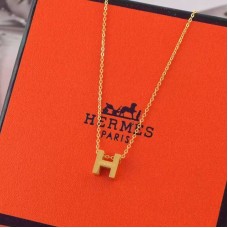 Hermes “H” Ketting Geel Goud
