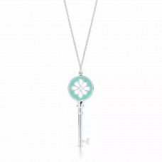 Tiffany Keys Knoop Sleutel Hanger Blauw Emaille Ketting Sterling Zilver Prijs Dubai