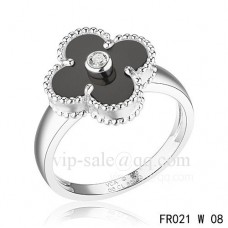 Van Cleef Alhambra-ring in wit goud met onyx