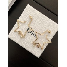 Dior CD Letter Wit Kristal-Geel Gouden Ster Hanger Oorbellen Sale Maleisië