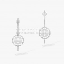 Messika Lucky Move Arrow met diamanten oorbellen wit goud en rosé goud