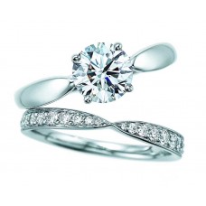 Tiffany Love Setting Volledig diamanten zilveren band Dames Four Paws Twee-in-één verlovingsring UK