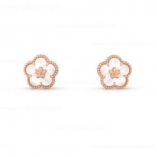 Van Cleef Arpels Lucky Long Earrings Pruimenbloesem Roségoud Parelmoer