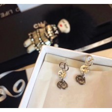 Dior CD-vormig motief witte kristallen oorbellen van sterling zilver, prijslijst