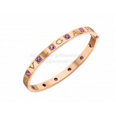 BVLGARI BVLGARI Bangle Armband Roze Goud met 6 Amethisten en 6 Roze Toermalijnen