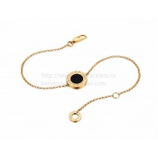 BVLGARI BVLGARI Armband in Geel Goud met Onyx