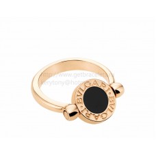 BVLGARI BVLGARI Flip roze gouden ring met parelmoer en onyx