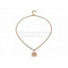 BVLGARI BVLGARI roze gouden pave diamanten halsketting