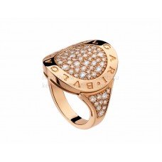 BVLGARI BVLGARI roze gouden ring met pave diamanten AN854862