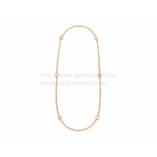 BVLGARI BVLGARI Sautoir roze gouden ketting met parelmoer en pave diamanten