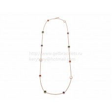 BVLGARI BVLGARI Sautoir in roze goud met parelmoer carneool malachiet lapis