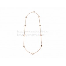 BVLGARI BVLGARI Sautoir in roze goud met parelmoer en onyx