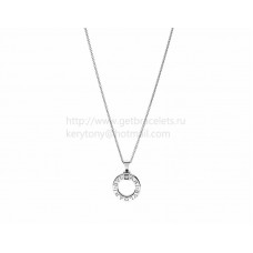 BVLGARI BVLGARI Witgouden hanger met diamant en ketting
