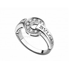 BVLGARI BVLGARI witgouden ring met pave diamanten