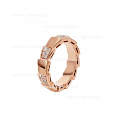BVLGARI middelgrote Serpenti Viper-bandring in 18k roségoud met demi-pave diamanten