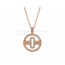 BVLGARI Parentesi ketting roze goud met pave diamanten