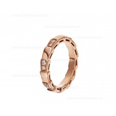 BVLGARI kleine Serpenti Viper-bandring in 18k roségoud met demi-pave diamanten