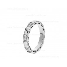 BVLGARI Serpenti Viper Bandring in 18k witgoud met demi-pave diamanten