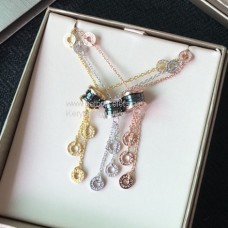 Bvlgari B.zero1 Kwastenketting Zwart Keramiek met Diamanten 3 Kleuren Luxe