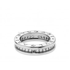 Bvlgari B.zero1 1-bands witgouden ring met pave-diamanten
