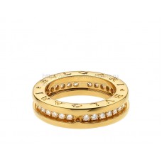 Bvlgari B.zero1 1-bands geelgouden ring met pave-diamanten