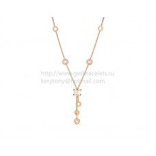 Bvlgari B.zero1 Roségouden ketting met witte keramiek en pave diamanten