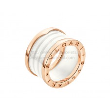 Bvlgari B.zero1 4-bands roségouden ring met witte keramiek