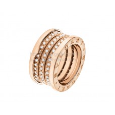 Bvlgari B.zero1 4-bands ring in rosé goud met pave diamanten