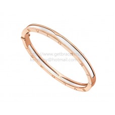 Bvlgari B.zero1 armband in roségoud en wit cermet