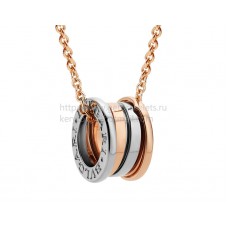 Bvlgari B.zero1 Labyrintketting met rosé- en witgouden hanger roségouden ketting