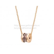 Bvlgari B.zero1 ketting met roségouden ketting en hanger in roségoud en cermet