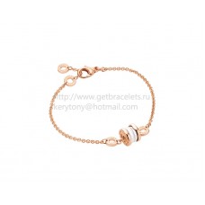 Bvlgari B.zero1 Zachte armband in roségoud met roségouden en witte keramische hanger