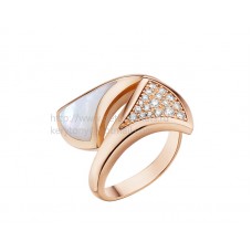 Bvlgari DIVAS Dream Ring Roségoud met Parelmoer en Pave Diamanten
