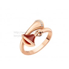 Bvlgari DIVAS Dream Ring Roségoud met Carneool en Pave Diamanten