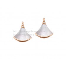 Bvlgari DIVAS Dream Rose gouden oorbellen met parelmoer en pave diamanten