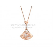 Bvlgari Divas Dream Sculpting Waaiervormige ketting Roségoud met Parelmoer en Pavé-diamanten
