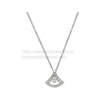 Bvlgari Divas Dream Witgouden opengewerkte ketting met centrale diamant en pave diamanten