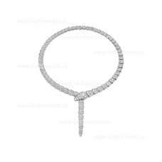 Bvlgari Serpenti ketting 18K witgoud met volledige pave diamanten