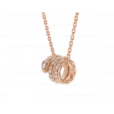 Bvlgari Serpenti Viper-hangerketting in 18K roségoud bezet met Pave-diamanten