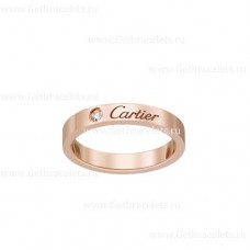 Cartier C de Cartier trouwring met diamant roze goud